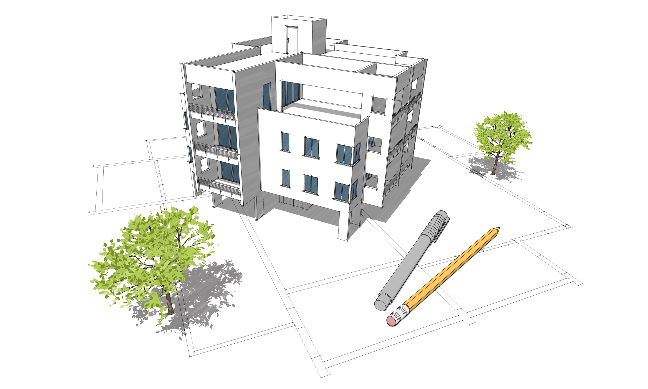 Rendering of building